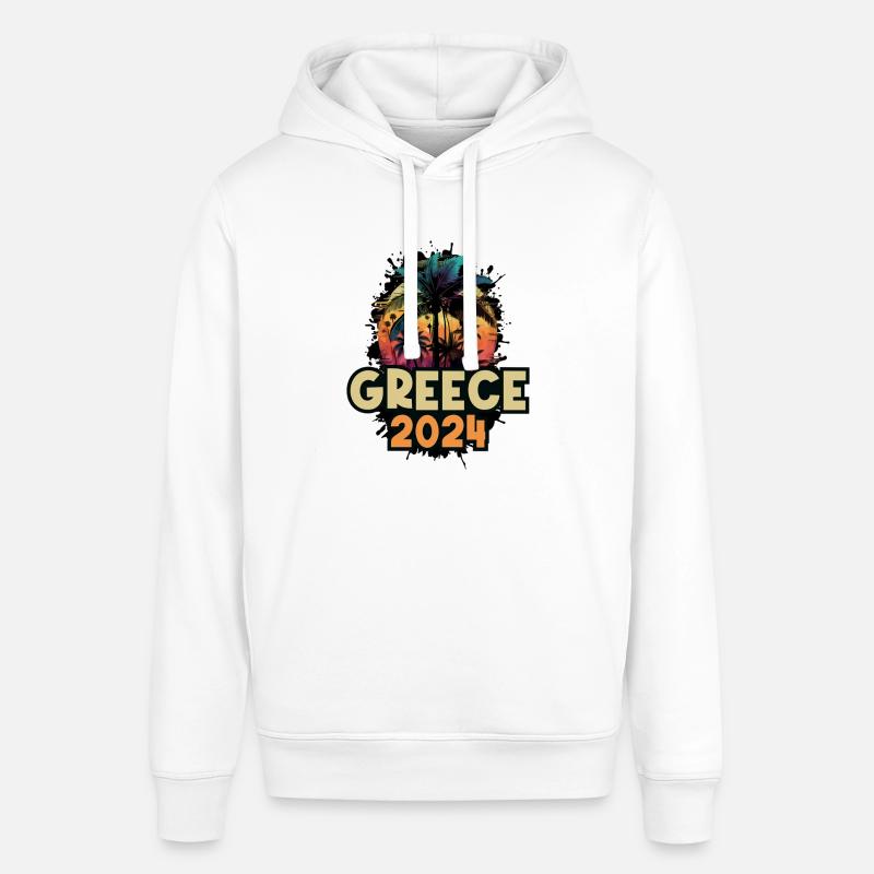 Grèce 2024 Vacances Dire - Sweat à capuche SOUNDER Stanley/Stella Unisexe - blanc
