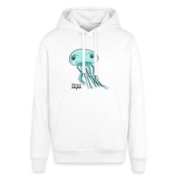 Eifersüchtige türkise Qualle mit rosa Wangen - Stanley/Stella Unisex Hoodie SOUNDER - Weiß - Vorne - Alina (178cm) & Michal (187cm)
