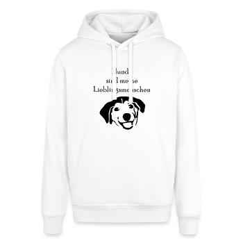 Hund Spruch - Stanley/Stella Unisex Hoodie SOUNDER - Weiß - Vorne - Alina (178cm) & Michal (187cm)