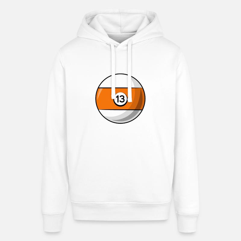 Boule de billard 13 orange Billard treize - Sweat à capuche SOUNDER Stanley/Stella Unisexe - blanc