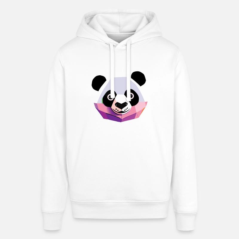 Panda Low Poly - Sweat à capuche SOUNDER Stanley/Stella Unisexe - blanc