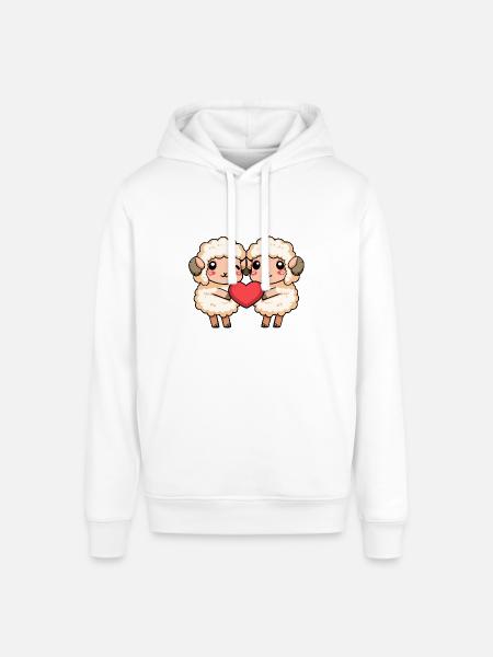 Schaf Paar Herz - Stanley/Stella Unisex Hoodie SOUNDER - Weiß