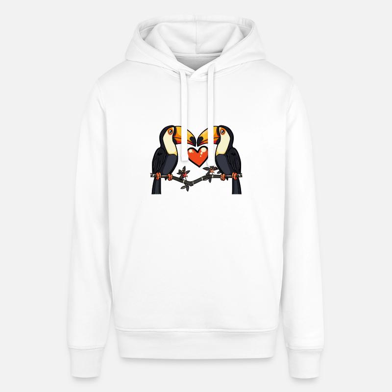 Toucan oiseau couple e Saint-Valentin - Sweat à capuche SOUNDER Stanley/Stella Unisexe - blanc