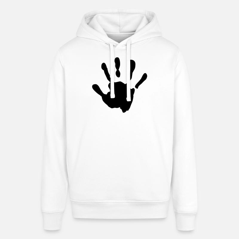 Bébé dans le ventre empreinte de main - Sweat à capuche SOUNDER Stanley/Stella Unisexe - blanc