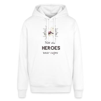 Nicht alle Helden tragen Umhänge - Rettungshund - Stanley/Stella Unisex Hoodie SOUNDER - Weiß - Vorne - Alina (178cm) & Michal (187cm)