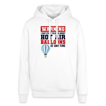 Heißluftballonfahrt Hopper Ballonfahrt Ballonfahrer - Stanley/Stella Unisex Hoodie SOUNDER - Weiß - Vorne - Alina (178cm) & Michal (187cm)