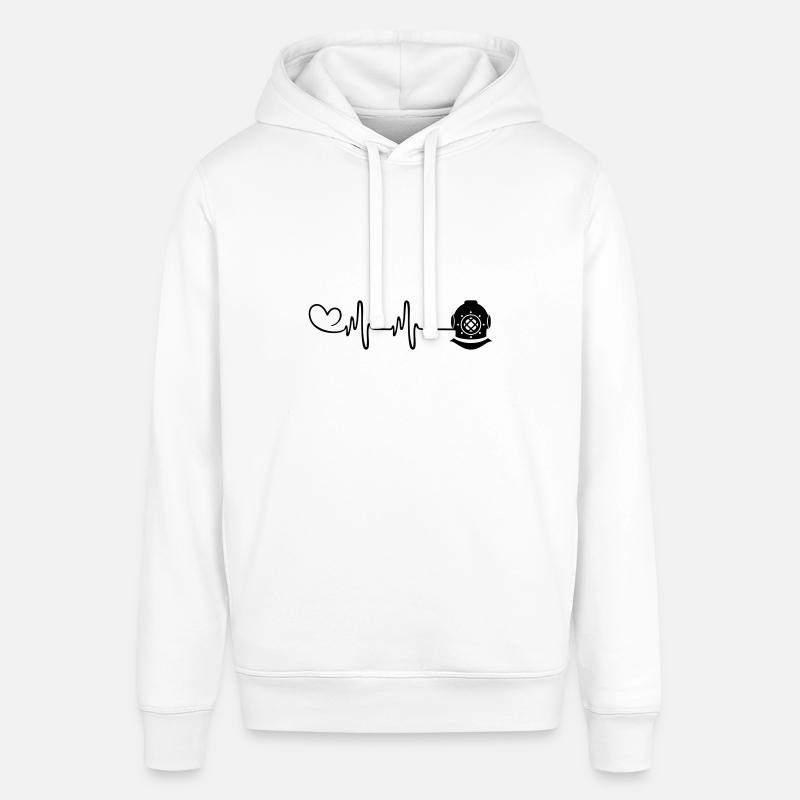 Apnée Plongée Pulse Heart - Sweat à capuche SOUNDER Stanley/Stella Unisexe - blanc