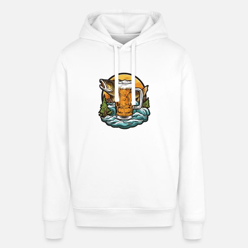 Pêche Bière Pêche - Sweat à capuche SOUNDER Stanley/Stella Unisexe - blanc