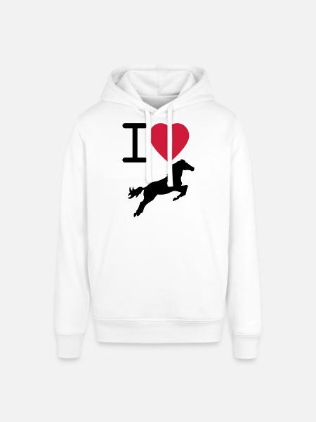 I Love Horses - Stanley/Stella SOUNDER Unisex Hoodie - white
