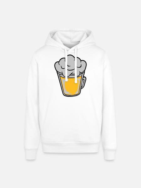 Comic beer from above - Stanley/Stella SOUNDER Unisex Hoodie - white