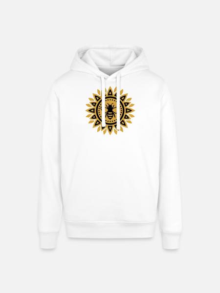 Mandala Bee Boho Yoga Beekeeping Bees - Stanley/Stella SOUNDER Unisex Hoodie - white
