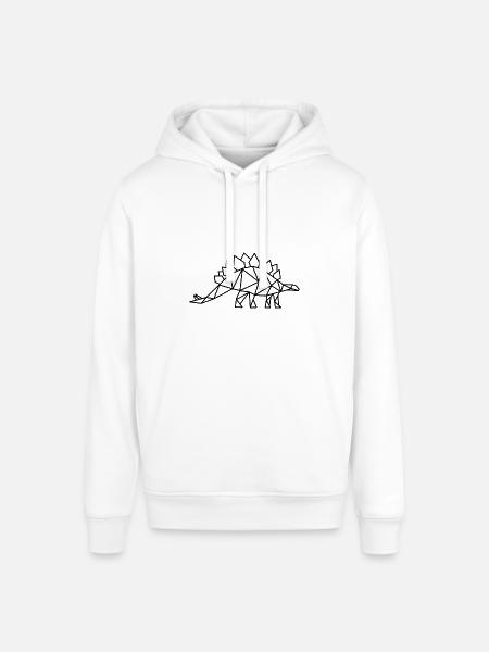 Stegosaurus Geometry Dino - Stanley/Stella SOUNDER Unisex Hoodie - white