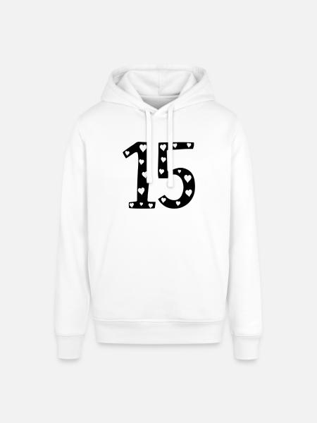 15 birthday with heart - Stanley/Stella SOUNDER Unisex Hoodie - white