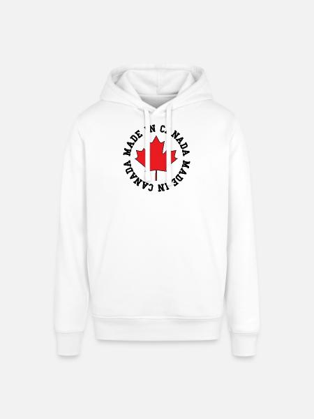 Made in Canada – Maple Leaf Statement - Stanley/Stella SOUNDER Unisex Hoodie - white