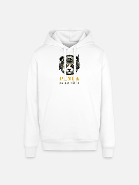 Panda in Mission / Military - Stanley/Stella SOUNDER Unisex Hoodie - white