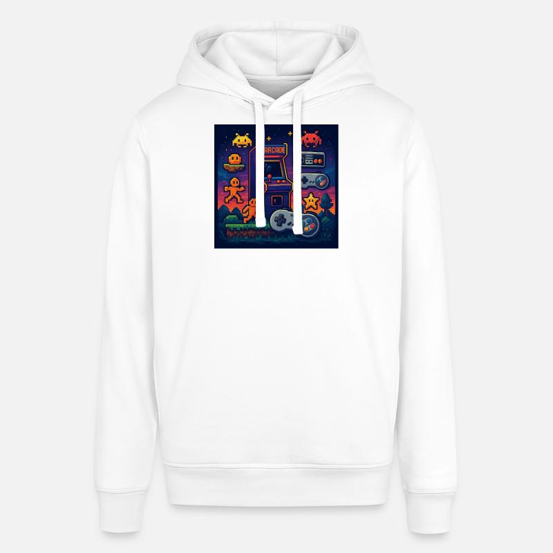 Conception de jeu d’arcade Pixel rétro - Sweat à capuche SOUNDER Stanley/Stella Unisexe - blanc