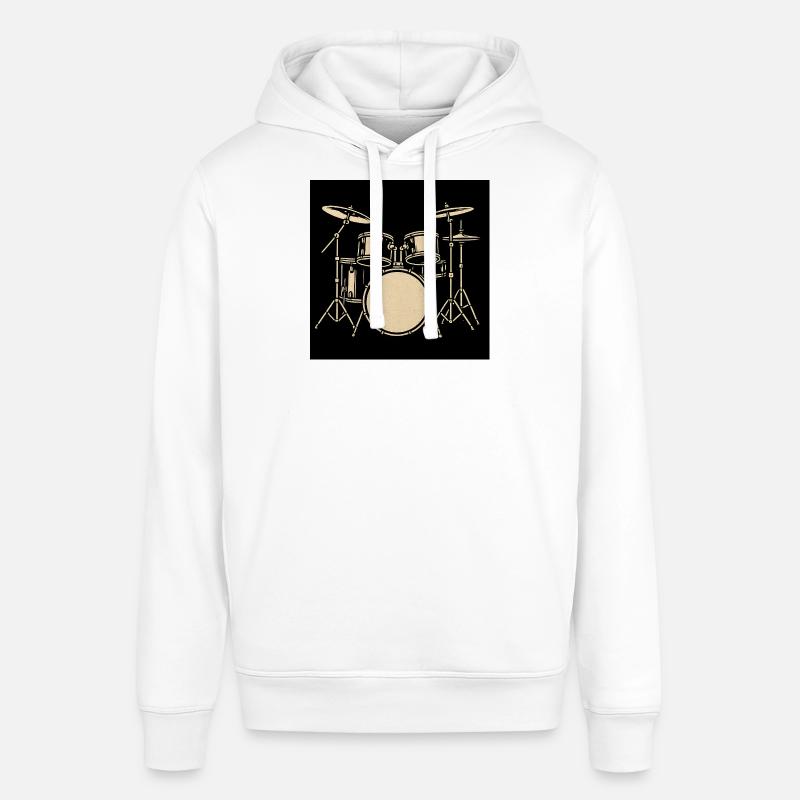 Illustration de batterie Black Silver - Sweat à capuche SOUNDER Stanley/Stella Unisexe - blanc