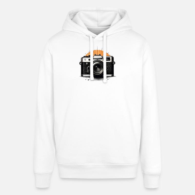 Caméra rétro Sunburst - Sweat à capuche SOUNDER Stanley/Stella Unisexe - blanc