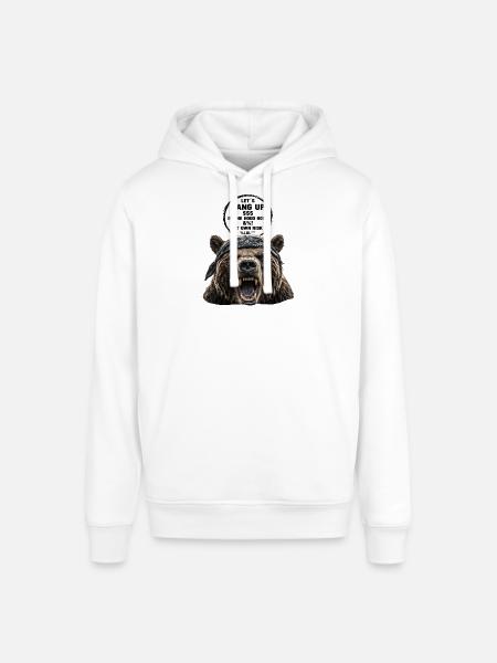 Bandana-Bär mit Spruchdruck - Stanley/Stella Unisex Hoodie SOUNDER - Weiß