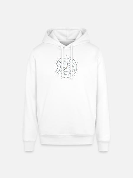 Sonnengeometrisches Labyrinth Blau-Grün - Stanley/Stella Unisex Hoodie SOUNDER - Weiß