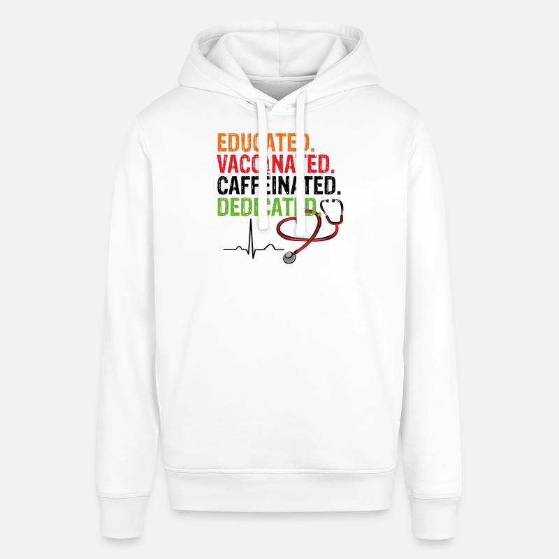 Educated Vaccinated Caffeinated Dedicated Vaccination - Sweat à capuche SOUNDER Stanley/Stella Unisexe - blanc