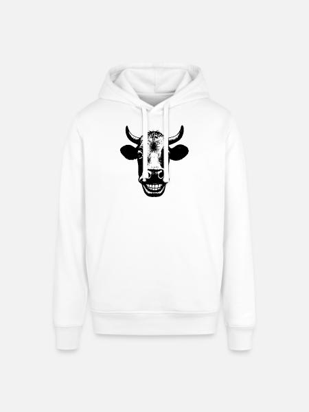 Grinning Cow - Stanley/Stella SOUNDER Unisex Hoodie - white