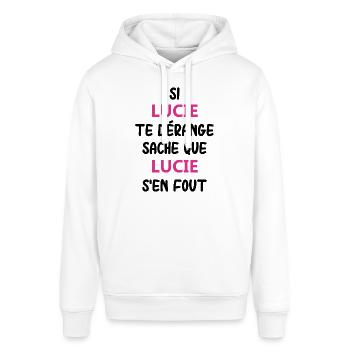 Si lucie te dérange sache que lucie - Sweat à capuche SOUNDER Stanley/Stella Unisexe - blanc - Devant - Alina (178cm) & Michal (187cm)