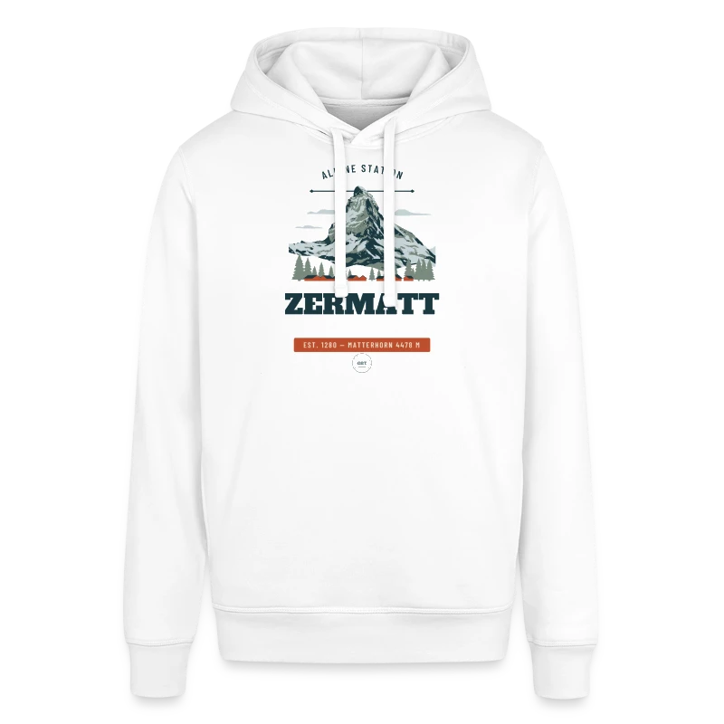Zermatt badge on a stanley/stella sounder unisex hoodie