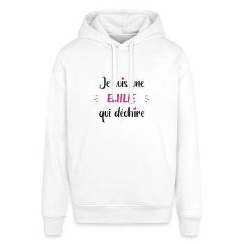 Je suis une emilie qui déchire - Sweat à capuche SOUNDER Stanley/Stella Unisexe - blanc - Devant - Alina (178cm) & Michal (187cm)