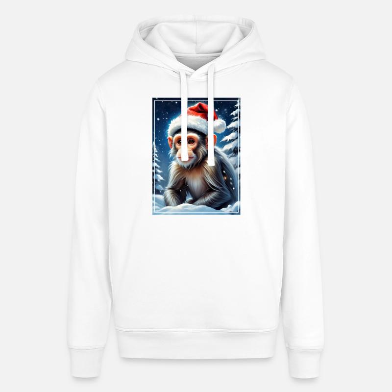 Singe Paysage D’hiver 1.9 - Sweat à capuche SOUNDER Stanley/Stella Unisexe - blanc
