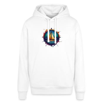 Buntes Segelboot - Stanley/Stella Unisex Hoodie SOUNDER - Weiß - Vorne - Alina (178cm) & Michal (187cm)