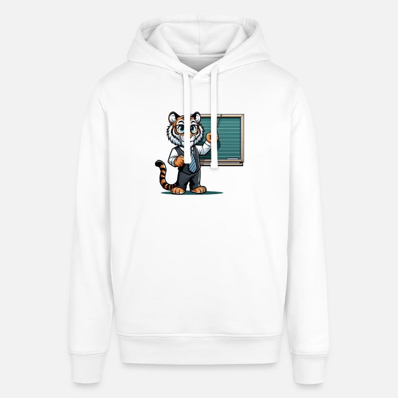 Professeur de tigre mignon - Sweat à capuche SOUNDER Stanley/Stella Unisexe - blanc