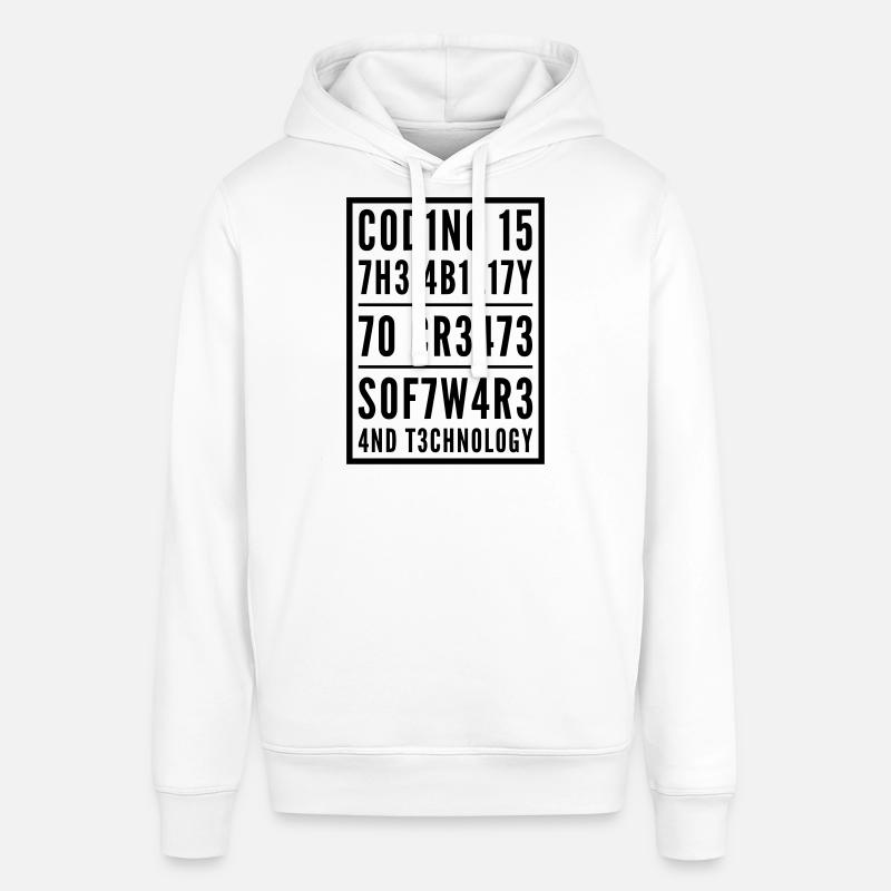 Programmieren Coden L337 Leetspeak Spruch - Stanley/Stella Unisex Hoodie SOUNDER - Weiß
