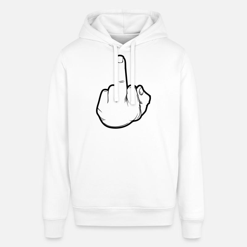 Doigt d’honneur de la main - Sweat à capuche SOUNDER Stanley/Stella Unisexe - blanc