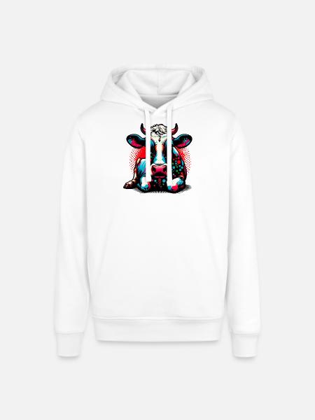 Cow - Stanley/Stella SOUNDER Unisex Hoodie - white