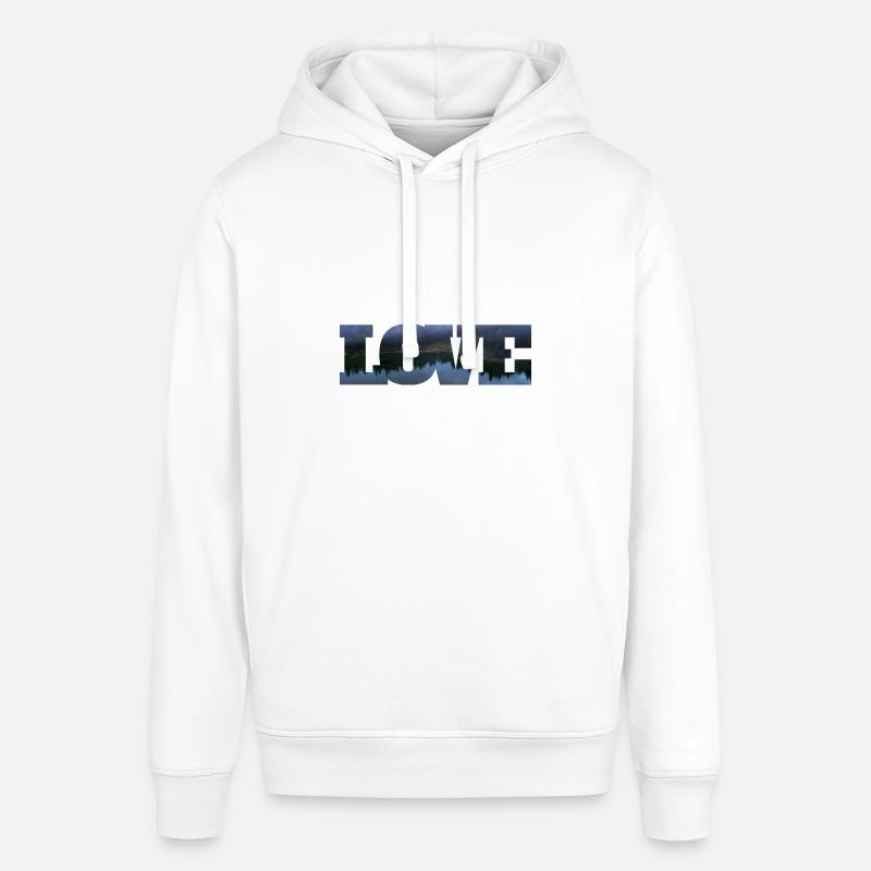 Rivière dans l’inscription amour - Sweat à capuche SOUNDER Stanley/Stella Unisexe - blanc
