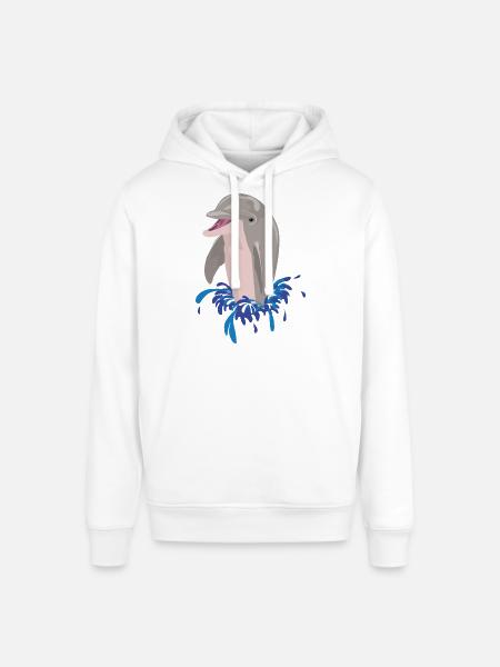 Dolphin sea beach splashes - Stanley/Stella SOUNDER Unisex Hoodie - white