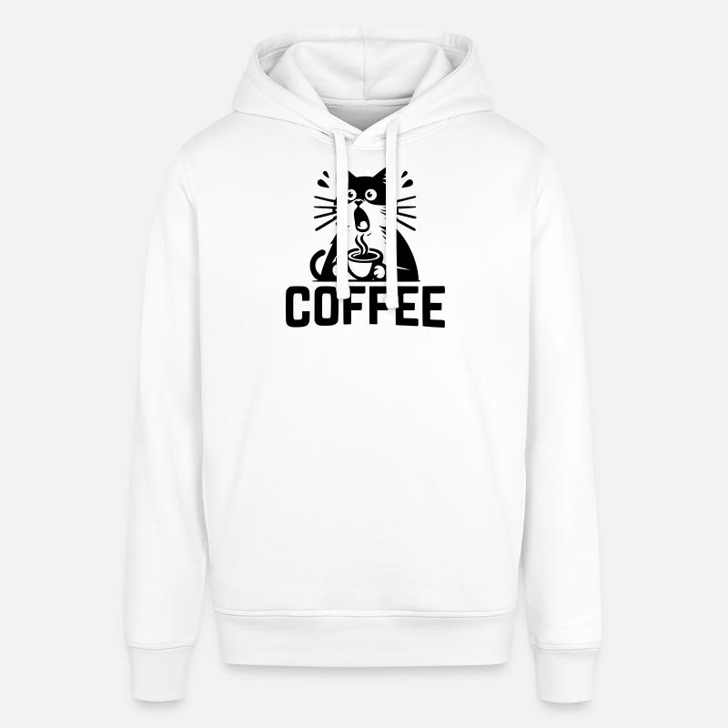 Café pour chat - Sweat à capuche SOUNDER Stanley/Stella Unisexe - blanc