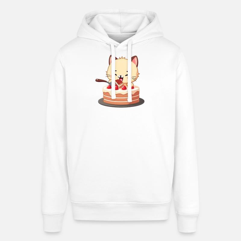 Le chat mange du gâteau - Sweat à capuche SOUNDER Stanley/Stella Unisexe - blanc