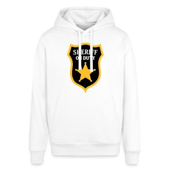Sheriff Polizei Sheriffstern Polizist Wachmann - Stanley/Stella Unisex Hoodie SOUNDER - Weiß - Vorne - Alina (178cm) & Michal (187cm)