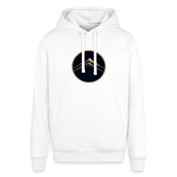 Wanderer, Bergwanderung, rundes Logo - Stanley/Stella Unisex Hoodie SOUNDER - Weiß - Vorne - Alina (178cm) & Michal (187cm)