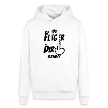 Mittelfinger - Stanley/Stella Unisex Hoodie SOUNDER - Weiß - Vorne - Alina (178cm) & Michal (187cm)