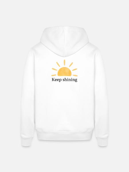 Keep Shining – Sun – Minimalist - Stanley/Stella SOUNDER Unisex Hoodie - white