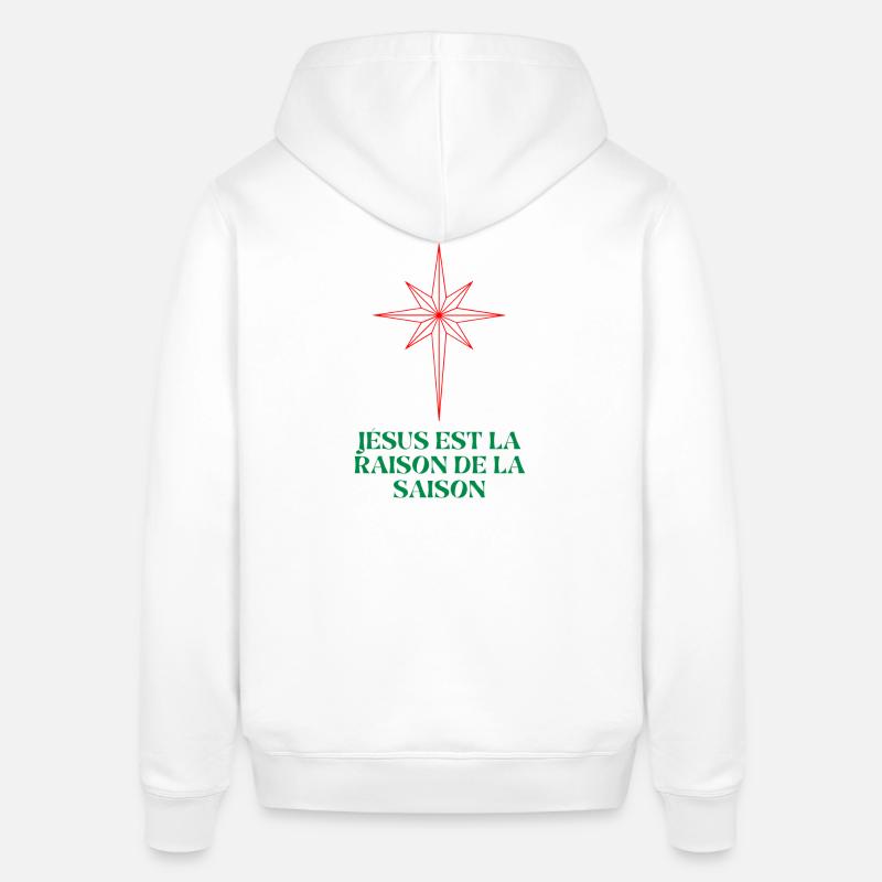 Étoile de Noël avec citation religieuse - Sweat à capuche SOUNDER Stanley/Stella Unisexe - blanc