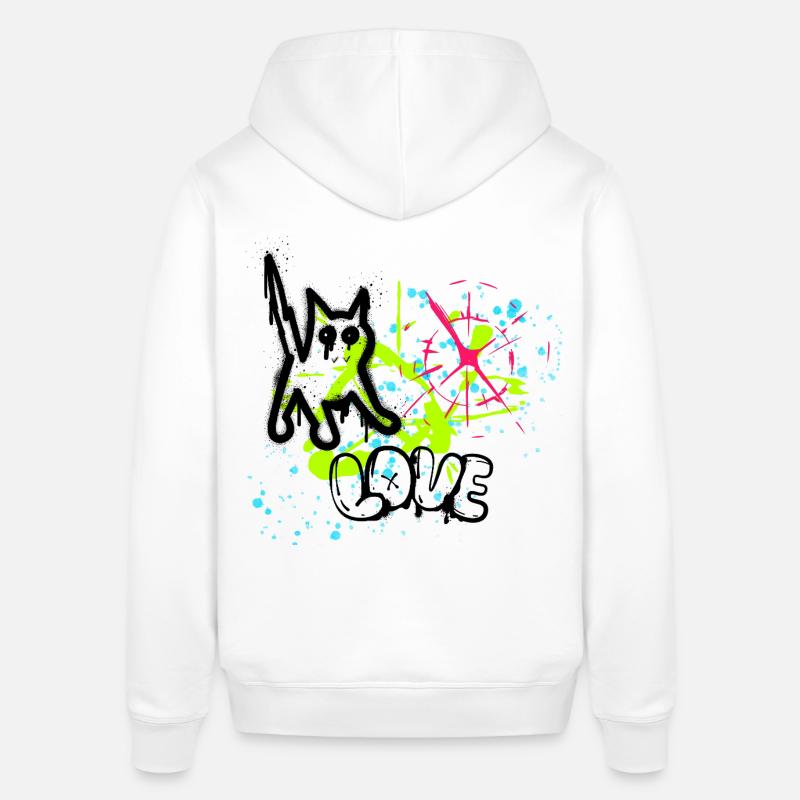 Neon Graffiti Splatter Pattern - Stanley/Stella SOUNDER Unisex Hoodie - white