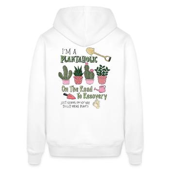 Pflanzenliebe: I'm a Planataholic - Stanley/Stella Unisex Hoodie SOUNDER - Weiß - Hinten - Alina (178cm)