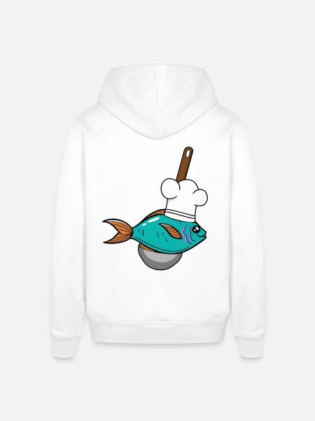 Kala Kala Kokki Kokki Hattu Keittokauha - Stanley/Stella SOUNDER unisex huppari - valkoinen