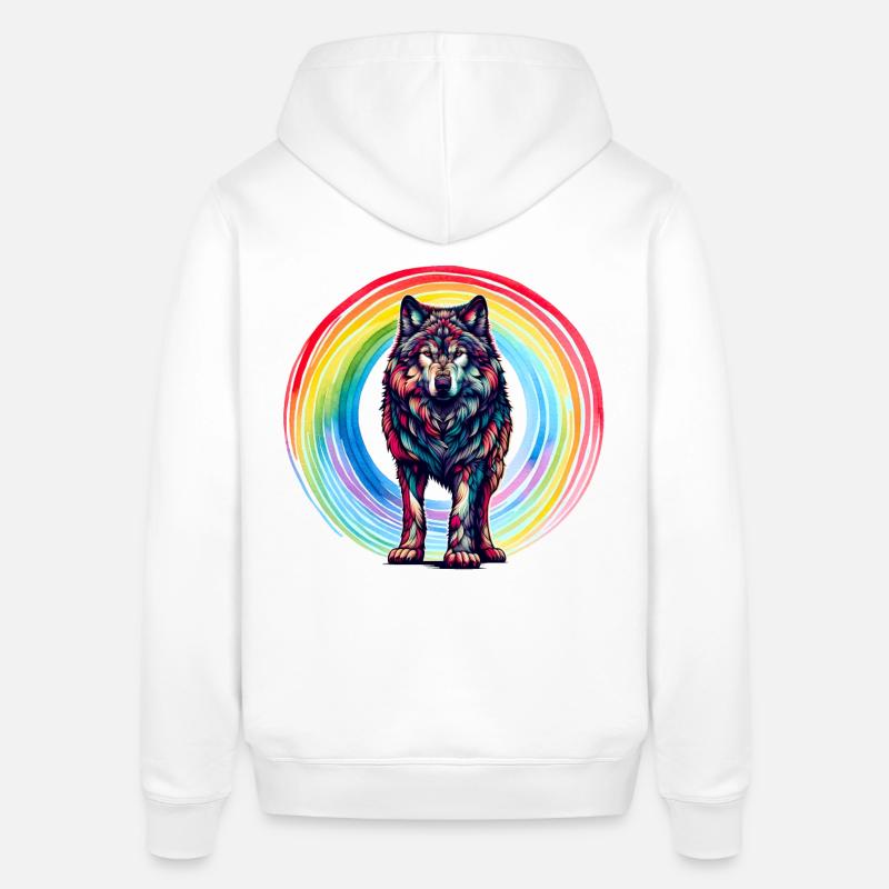 Loup Loups Arc-en-ciel - Sweat à capuche SOUNDER Stanley/Stella Unisexe - blanc