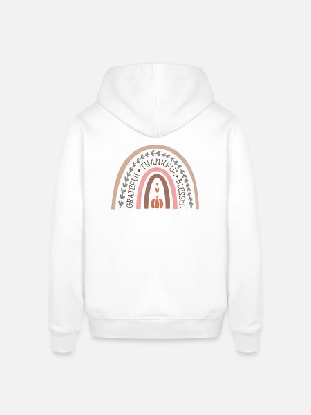 Grateful Rainbow Autumn Design - Stanley/Stella SOUNDER Unisex Hoodie - white