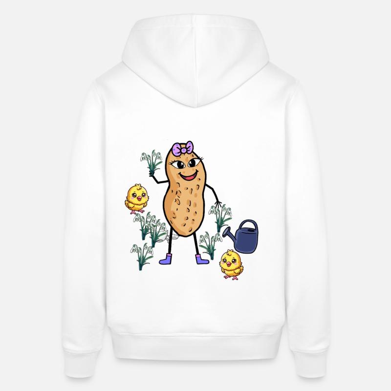 Peanut Spring Easter Chick Snowdrop - Stanley/Stella SOUNDER Unisex Hoodie - white